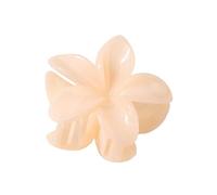 FOVAOK 3PCS Beautiful And Fashion Large Size 8CM Plumeria Flower 13CM Square Matte Clip Hairpin Headdress Hair Accessories For Women(Jelly Apricot)