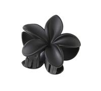 FOVAOK 3PCS Beautiful And Fashion Large Size 8CM Plumeria Flower 13CM Square Matte Clip Hairpin Headdress Hair Accessories For Women(Frosted Black)