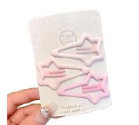 FOVAOK 3Pcs Frosted Star BB Hair Clips Pin Metal Candy Color Hair Accessories Mini Hairpins Women Girl Side Clip Pentagram Hairpin(Meteor)