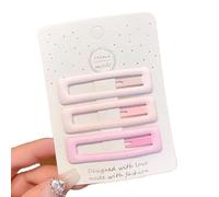 FOVAOK 3Pcs Frosted Star BB Hair Clips Pin Metal Candy Color Hair Accessories Mini Hairpins Women Girl Side Clip Pentagram Hairpin(Rectangle)