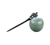 FOVAOK 47 Style Retro Sandalwood Hair Clip Hairpin Chinese Ancient Carved Wooden Chopstick Hair Stick Cosplay Party Headwear Accessories(Grape)