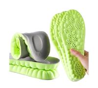 FOVAOK 4D Massage Sports Insoles for Men Women High Elastic Shock Absorption Men's Super Soft Insole Running Shoe Insoles Arch Support(Green 1 Pair,39-40)