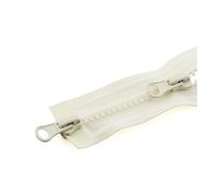 FOVAOK 5PCS 5# Two Way Chunky Zip Portable Plastic Teeth Zipper 90cm Resin Zipper Double Slider Open End Jacket Long Zips(Beige)