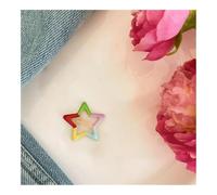 FOVAOK 5Pcs/Set Broken Hair For Girls Bangs Side Clips That Do Not Damage Hair Childrens Candy-colored Hairpins Cute Flower Clips(Five-pointed star,5set)