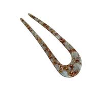 FOVAOK 5PCS U-shaped Hairpin Female Meatball Head Pan Hair Hairpin New Head Simple Chinese Hairpin Modern Style Temperament Hairpin(5008 Green-Coffee B)