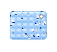 FOVAOK Cats Dogs Pet Cooling Mat For Summer Breathable Comfortable Ice Silk Pet Ice Pad Water Washed Portable Dog House For Sofa Floor(Sky Blue Ice Bear,40X50CM for 4-10KG)