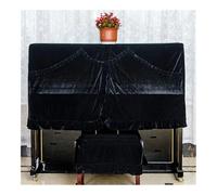 FOVAOK Classical Velvet Upright Piano Cover Dustproof Towel Piano Half Cover Dustproof Cover for Universal Upright Vertical Piano(Black,Bench 76X36CM)