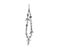 FOVAOK Cute Flower Heart Bow Beaded Phone Chain Charm Lanyard For iPhone 16 15 Samsung Universal Accessories Jewelry Pendant