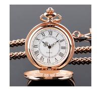 FOVAOK Fashion 37CM Fob Chain Smooth Steel Quartz Pocket Watch Vintage Roman Nmber Dial Pendant Fob Watch Gifts Clock(CF1906)