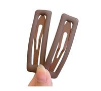 FOVAOK Frosted Rectangle BB Clips Barrettes Women Arrange Broken Hairpins Girl Fashion Hair Clips Headwear Ornaments Hair Styling Tools(Coffee 2Pcs)