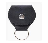 FOVAOK Guitar Pick Holder Genuine Leather Guitarra Plectrum Case Bag Keychain Shape Guitar Accessories(Black)