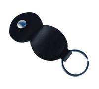 FOVAOK Guitar Pick Holder Genuine Leather Guitarra Plectrum Case Bag Keychain Shape Guitar Accessories(Black)