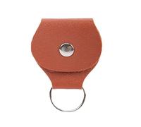 FOVAOK Guitar Pick Holder Genuine Leather Guitarra Plectrum Case Bag Keychain Shape Guitar Accessories(Brown)