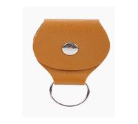 FOVAOK Guitar Pick Holder Genuine Leather Guitarra Plectrum Case Bag Keychain Shape Guitar Accessories(Camel)