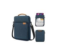 FOVAOK Laptop Carrying Case fits for 9-13-Inch Laptop and Tablet Shoulder Strap Durable Water-Repellent Fabric Business Casual School(Dark blue,9-11inch)