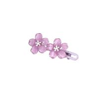 FOVAOK Little Girl Transparent Cherry Blossom Hairpin Blue Pink Lace Clip Female Cute Flower Duckbill Clip Bangs Clip Headdress(Purple)
