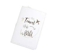 FOVAOK Lover Couple Passport Cover Hot Stamping Simple Plane Women Men Travel Wedding Passport Cover Holder Fashion Wedding Gift(27)
