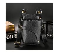 FOVAOK Multifunction Brown PU Leather Hair Scissor Bag Clips Bag Hairdressing Barber Scissor Holster Pouch Holder Case with Belt(Black,2PCS)