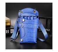 FOVAOK Multifunction Brown PU Leather Hair Scissor Bag Clips Bag Hairdressing Barber Scissor Holster Pouch Holder Case with Belt(Blue,1PCS)