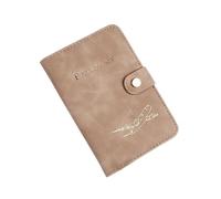 FOVAOK Multifunction PU Leather Passport Cover Card Case Travel Accessories Passport Clip Wallet Passport Holder Ticket Holder Female(Brown)