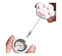 FOVAOK Nurse Fob Watches Stretchable Cartoon Hanging Watch Retractable Clip Pocket Watch Doctors Medical Students Gift Clocks(White)