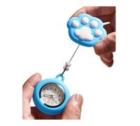 FOVAOK Nurse Fob Watches Stretchable Cartoon Hanging Watch Retractable Clip Pocket Watch Doctors Medical Students Gift Clocks(Blue)