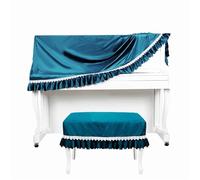 FOVAOK Piano Cover Flannelette Half Cover 88 Keyboards Upright Piano Dust Proof Cover & Chair Cover 154 x 35 x 65cm