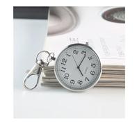 FOVAOK Pocket Watch Keychain Remote Control Clock with Battery Student Doctor Vintage Watch(White Steel)