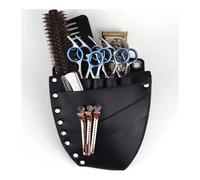 FOVAOK PU Leather Barber Hair Scissor Bag Hairdressing Holster Pouch Holder Case Rivet Clips Bag with Waist Shoulder Belt Hair Tool(2PC)