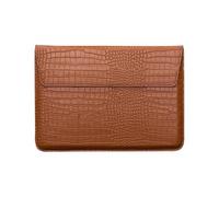 FOVAOK PU Leather Envelope Laptop Bag Computer Liner Sleeve Case for Ultra-thin Laptop Sleeve 11/12/13/15/13.3/15.4 inch Notebook Bag(Crocodile brown,11.6 inch)