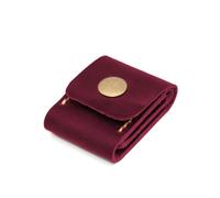 FOVAOK PU Leather Guitar Picks Holder Case Picks Organizer Smooth Picks Storage Pouch Durable Large Capacity Guitar Picks Holder Bag(Wine red)