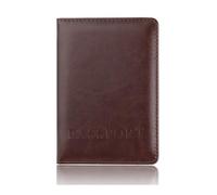 FOVAOK PU Leather Passport Covers Travel Accessories ID Bank Credit Card Bag Men Women Passport Fashion Leather Passport Holder(Coffee)