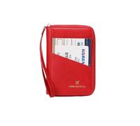FOVAOK Retro Passport Bag for Men and Women RFID Fashionable Passport Cover Multifunctional PU Leather Passport Clip Travel Accessories(HZ726-Red)