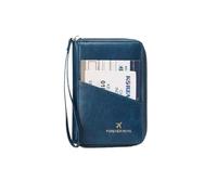 FOVAOK Retro Passport Bag for Men and Women RFID Fashionable Passport Cover Multifunctional PU Leather Passport Clip Travel Accessories(HZ726-Peacockblue)