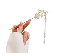 FOVAOK Retro Tassel Pearl Rhinestone Hair Stick Chinese Style Hairpin for Wedding Hair Accessories Charm Metal Hairpins Jewelry Women(D)