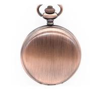FOVAOK Silver Smooth Quartz Pocket Watch Mens Womens Necklace Clock Metal Stainless Steel Watches Pendant with Short Chain Gifts(Rose Gold)