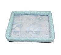 FOVAOK Summer Dog Mat Cooling Summer Pad Mat Pet Bed Ice Pad Dog Sleeping Nest For Dogs Bed Cat Cushion Ice Silk Cool Pet Mat(Blue,XXL)
