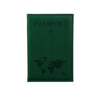 FOVAOK The World Map Passport Cover Hot Stamping Simple Plane Women Men Travel Passport Case Holder Fashion Wedding Gift(A Green)