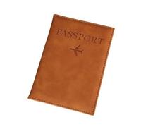 FOVAOK The World Map Passport Cover Hot Stamping Simple Plane Women Men Travel Passport Case Holder Fashion Wedding Gift(C Dark Khaki)