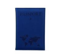 FOVAOK The World Map Passport Cover Hot Stamping Simple Plane Women Men Travel Passport Case Holder Fashion Wedding Gift(A Dark Blue)