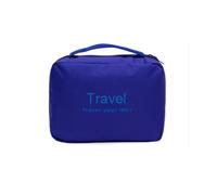 FOVAOK Travel Folding Waterproof Cosmetic Bag Men Women Makeup Bags Toiletries Organizer Hanging Bathroom Storage Wash Bag(Royal Blue,1PCS)
