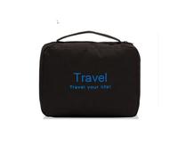 FOVAOK Travel Folding Waterproof Cosmetic Bag Men Women Makeup Bags Toiletries Organizer Hanging Bathroom Storage Wash Bag(Black,1PCS)
