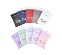 FOVAOK Travel Passport Cover Protective Women Men Passport Holder Clip Bag Pu Cute Letters Passport Case Ticket Holder Accessories(Black)