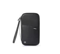 FOVAOK Travel Wallet for Family Passport Holder Waterproof Document Case Organizer Travel Accessories Cover Document Bag Cardholder(Black)