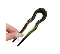 FOVAOK U-Shaped Hair Fork Fashion Tortoiseshell Acetate Acrylic Hairpin Geometric Design Headwear Hair Sticks Women Girls(C)