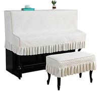 FOVAOK Upright Half Piano Cover Light Piano Dustproofing Cover Soft High-Grade Fabric Upright Piano Cover Protector with Chair Cover(01,Single Chair Cover)