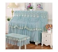 FOVAOK Upright Lace Piano Cover Simple All Inclusive Piano Dust-proof Cover Keyboard Cloth Protective Cover(08,Piano - Double Stool)