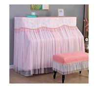 FOVAOK Upright Lace Piano Cover Simple All Inclusive Piano Dust-proof Cover Keyboard Cloth Protective Cover(03,Piano - Double Stool)