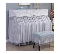 FOVAOK Upright Lace Piano Cover Simple All Inclusive Piano Dust-proof Cover Keyboard Cloth Protective Cover(04,Piano - Double Stool)