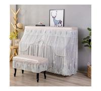 FOVAOK Upright Lace Piano Cover Simple All Inclusive Piano Dust-proof Cover Keyboard Cloth Protective Cover(01,Piano - Double Stool)